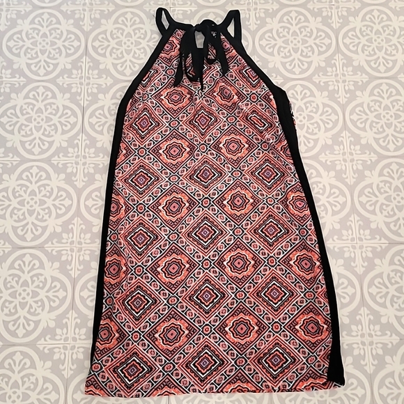 Maurices Geometric Dress Black Pink Aqua Size Small - Picture 6 of 11